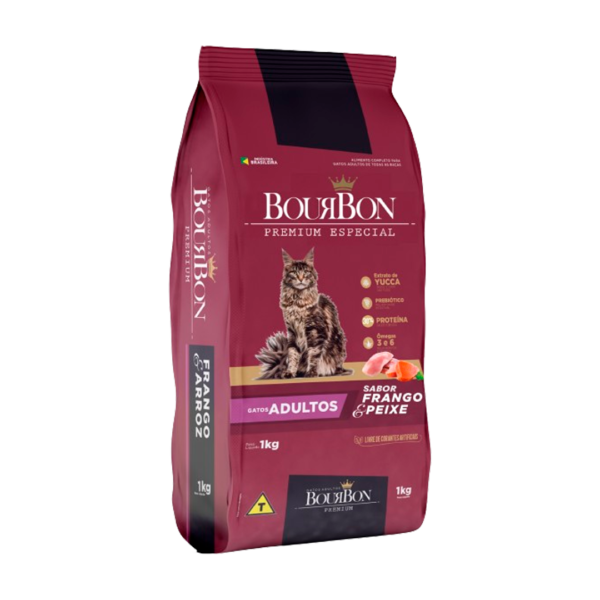Bourbon Cat Adultos Premium Especial Sabor Frango & Peixe